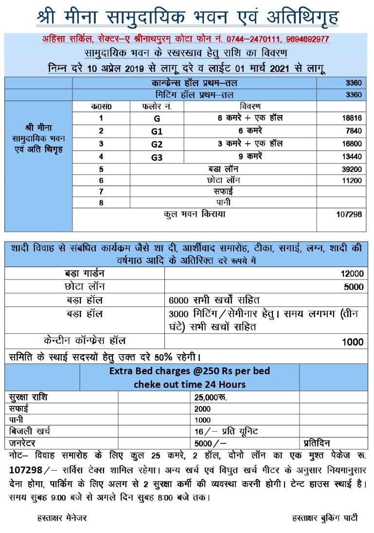 SHREE MEENA SAMUDAYIK BHAWAN AND GUEST HOUSE 